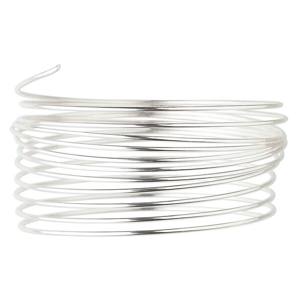 Wire, sterling silver, full-hard, round, 22 gauge. Sold per pkg of 5 feet. image number 0