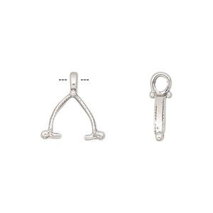 Bail, ice-pick, antiqued sterling silver, 15x13mm with rope design, 8mm grip length. Sold individually.