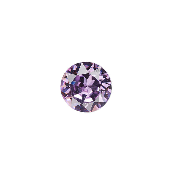 Chaton, crystal rhinestone, lavender, foil back, 12.97-13.22mm faceted round, SS55. Sold per pkg of 2. image number 0