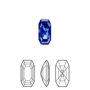 Fancy stone 2pk majestic blue foil back, Crystal Passions® 12x6mm elongated imperial 4595
