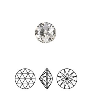 Round stone 2pk crystal foil back, Crystal Passions® 10mm rose cut round 1401