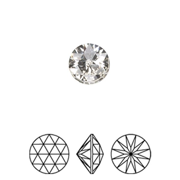 Round stone 2pk crystal foil back, Crystal Passions® 10mm rose cut round 1401 image number 0