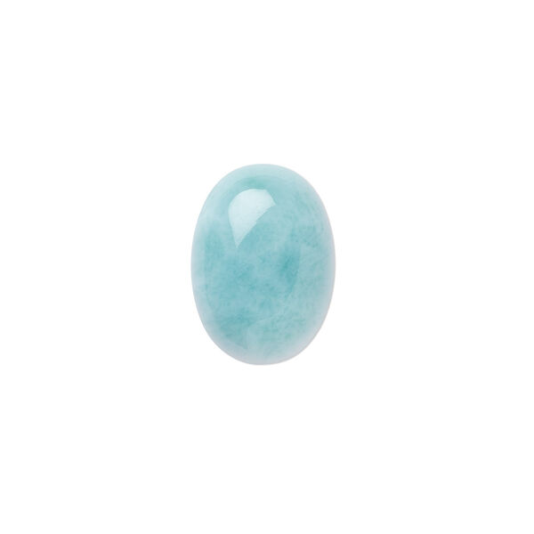 Cabochon, larimar (stabilized), 14x10mm calibrated oval, B grade, Mohs hardness 4-1/2 to 5. Sold individually. image number 0