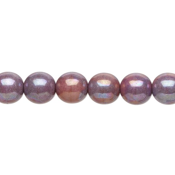 Bead, Czech glass druk, opaque light rosaline nebula, 8mm round. Sold per 15-1/2" to 16" strand. image number 0