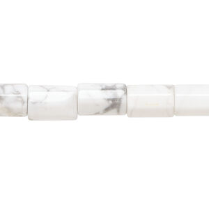 Howlite 1pkg1, octagon tube bead natural, 15 inch 9x7mm-10x8mm