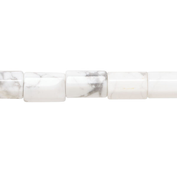 Howlite 1pkg1, octagon tube bead natural, 15 inch 9x7mm-10x8mm image number 0