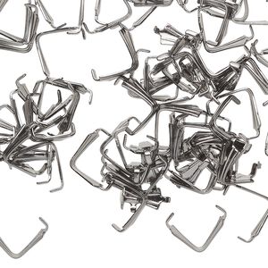 Bail, gunmetal-plated brass, 8x3.5mm ice-pick. Sold per pkg of 100.