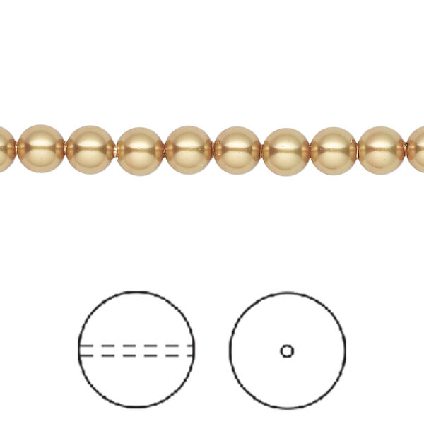 Pearl 1pkg500 royal gold, Swarovski®, 5mm round 5810 image number 0