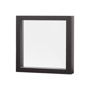 Display, 3D suspension, synthetic paper and silicone, black and clear, 7-1/4 x 7-1/4 x 1-1/4 inch square with 6x6-inch inside dimension. Sold individually.