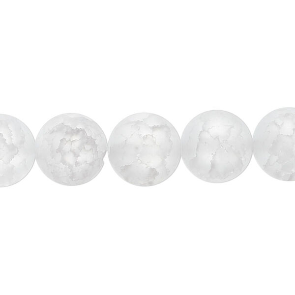 Ice flake quartz 1pkg1, matte round bead B grade, 15.5-16 inch 12mm image number 0
