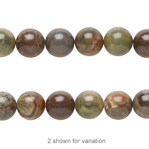 Bead, rainbow rhyolite (natural), 8mm round, B grade, Mohs hardness 6-1/2 to 7. Sold per 8-inch strand. image number 0