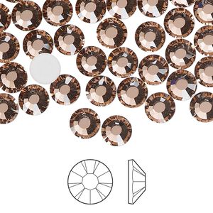 Flat back 1pkg24 dusty rose foil back Preciosa MAXIMA Czech crystal rhinestone 6.3-6.5mm chaton rose round SS30