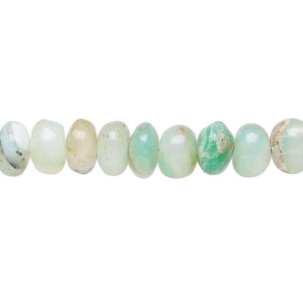 Bead, Peruvian opal (natural), 8x4mm-9x6mm hand-cut rondelle, C+ grade, Mohs hardness 5 to 6-1/2. Sold per 8-inch strand, approximately 40 beads. image number 0