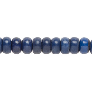 Bead, "howlite" (resin) (imitation) 1pkg1, dark blue, 8x4mm-8x5mm rondelle, 15 inches.