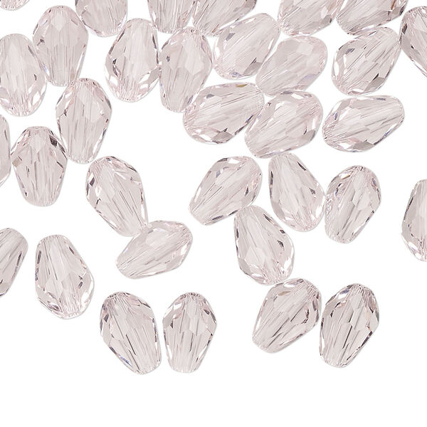 Bead Celestial Crystal® 1pkg60 crystal 8x6mm teardrop / 66 facets, transparent pink image number 0
