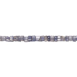 Iolite 1pkg1, hand-cut faceted heishi bead natural 14 inch 3x1mm-4x3mm