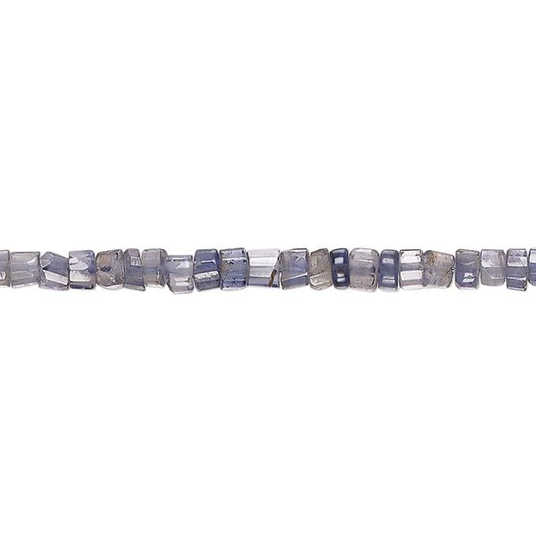 Iolite 1pkg1, hand-cut faceted heishi bead natural 14 inch 3x1mm-4x3mm image number 0