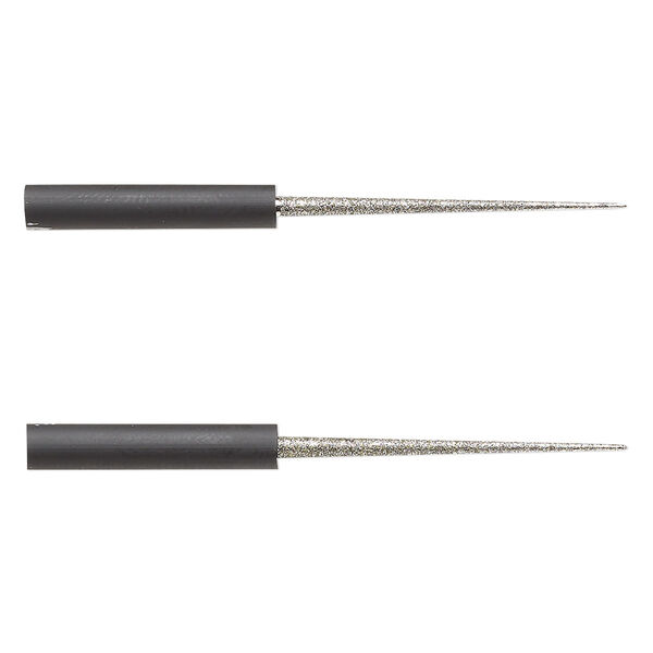 Replacement bead reamer tips, Beadalon®, rubber and diamond-coated steel, black, 2 inches. Sold per pkg of 2. image number 0