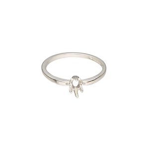 Ring, Sure-Set™, sterling silver, 6x3mm 6-prong marquise basket setting, size 6.5. Sold individually.