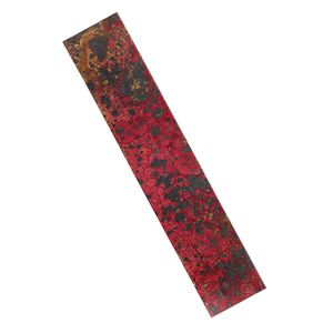 Sheet, Lillypilly, lacquered copper, wild fire patina, 10x2-inch single-sided rectangle, 36 gauge. Sold individually.