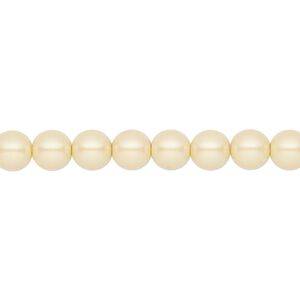 Pearl 25pk pearlescent yellow, Preciosa Czech crystal 6mm round