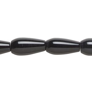 Black onyx 1pkg1, teardrop bead 15.5-16 inch 16x8mm