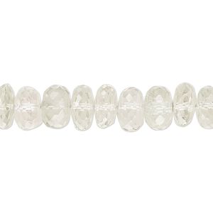 Green quartz 1pkg1, hand-cut faceted rondelle bead 8 inch 8x4mm-9x7mm