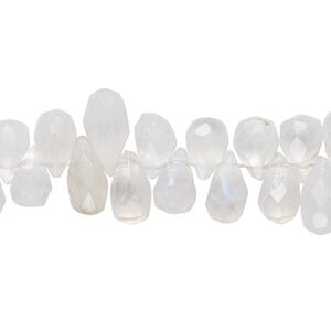 Rainbow moonstone 1pkg1, hand-cut top-drilled faceted briolette bead natural 15.5-16 inch 6x4mm-11x5mm