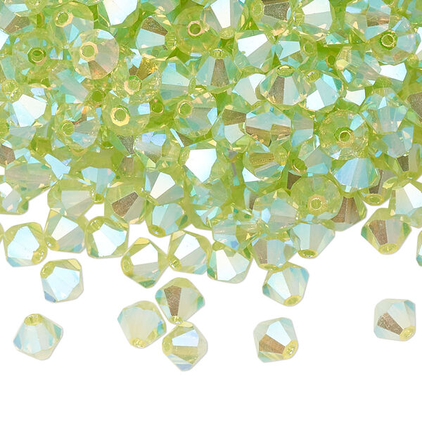 Bead 144pk limecicle AB 2X, Preciosa Czech crystal 5mm bicone image number 0