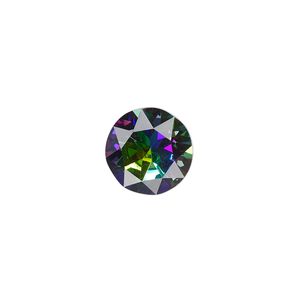 Chaton, crystal rhinestone, crystal vitrail, foil back, 12.97-13.22mm faceted round, SS55. Sold per pkg of 2.
