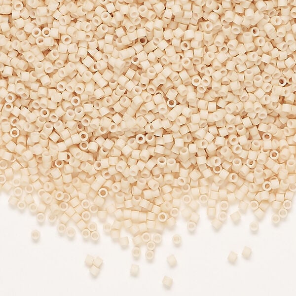 Seed bead, Delica&reg;, glass, 1pkg50g, #15 round, opaque matte glazed luster antique beige (DBS-0353) image number 0