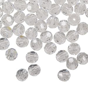 Bead 24pk crystal, Preciosa Czech crystal 6mm round
