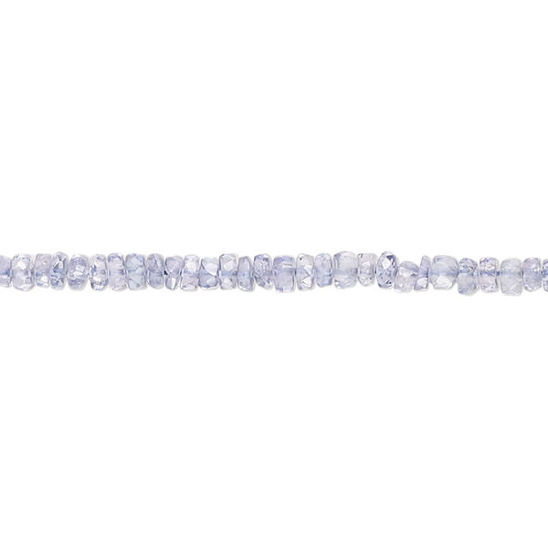 Bead, tanzanite (heated), 3x1mm-4x3mm hand-cut faceted rondelle, B+ grade, Mohs hardness 6 to 7. Sold per 14-inch strand, approximately 230 beads. image number 0