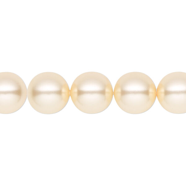 Pearl 25pk light gold, Crystal Passions® 10mm round 5810 image number 0