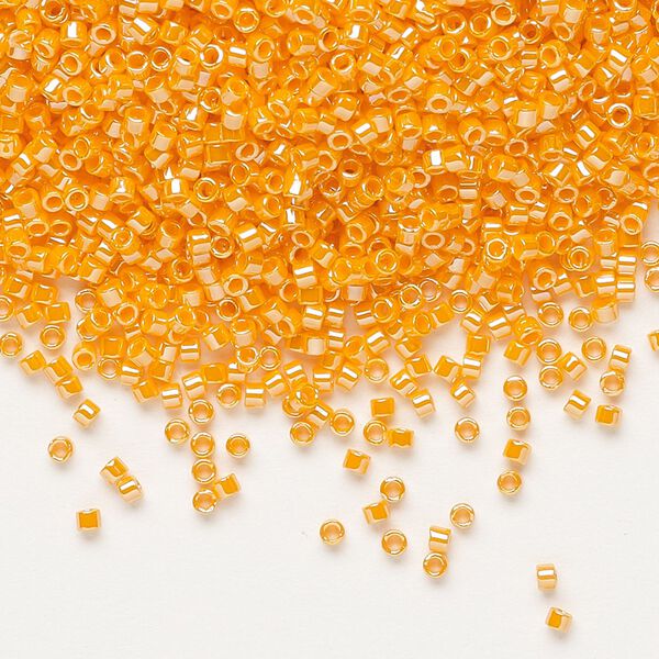 Seed bead, Delica®, glass, pkg/50g, #11 round, opaque luster mandarin orange (DB-1563). image number 0