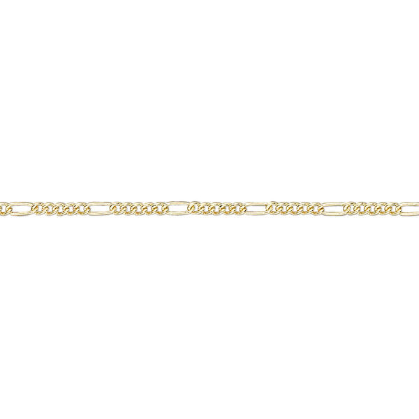 Chain, 14Kt gold-filled, 1.5mm flat figaro. Sold per pkg of 5 feet. image number 0