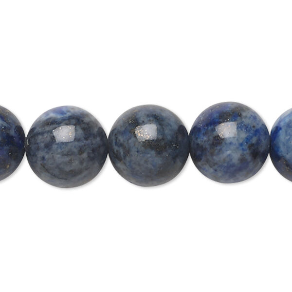 Bead, lapis lazuli (dyed), 11-12mm round, C grade, Mohs hardness 5 to 6. Sold per 15-inch strand. image number 0