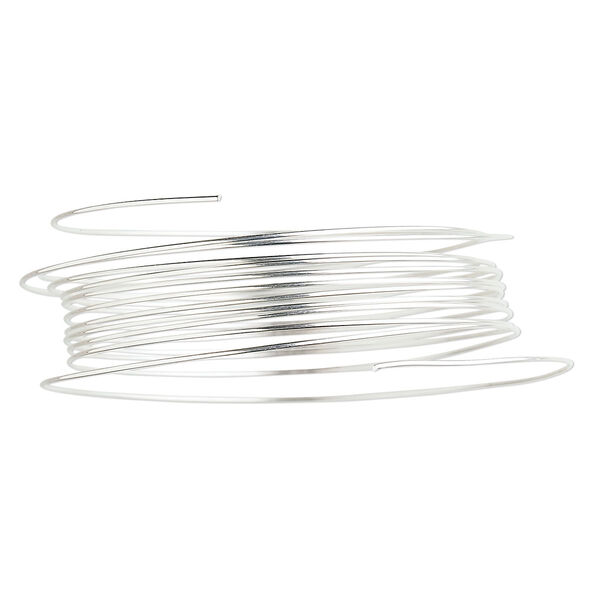 Wire, sterling silver, full-hard, round, 24 gauge. Sold per pkg of 5 feet. image number 0