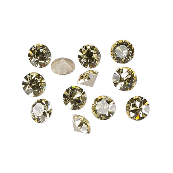 Chaton 144pk jonquil foil back, Preciosa MAXIMA Czech crystal rhinestone 6.14-6.32mm 15-cut faceted round SS29 image number 0