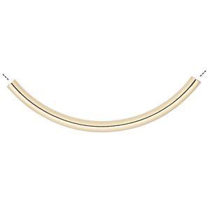 Bead, gold-plated brass, 50x3mm curved tube. Sold per pkg of 100.