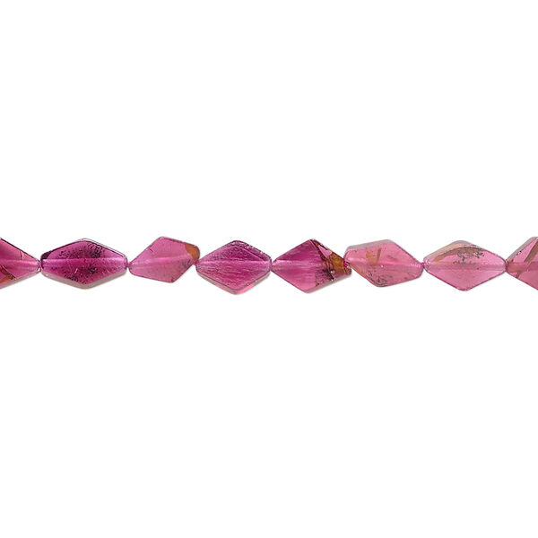 Rhodolite garnet 1pkg1, hand-cut flat diamond bead C+ grade, 15.5-16 inch 5x3mm-9x5mm image number 0
