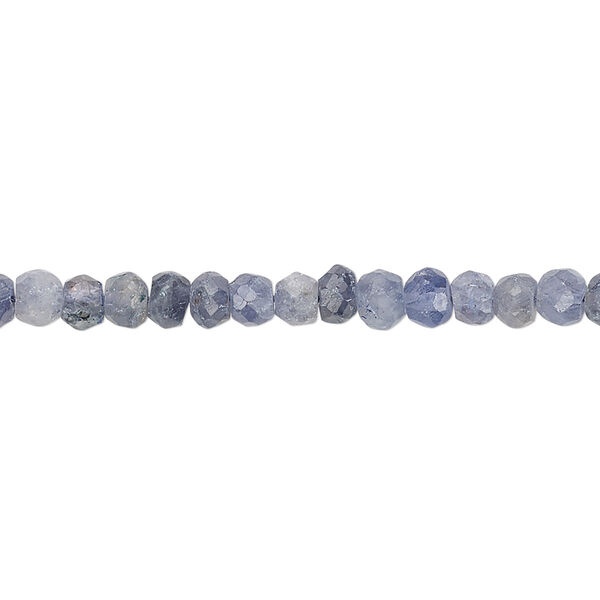Bead, iolite (natural), 4x3mm-5x4mm hand-cut faceted rondelle, C- grade, Mohs hardness 7 to 7-1/2. Sold per 13-inch strand. image number 0