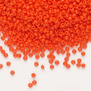 Seed bead, Dyna-Mites™, glass, pkg/40g, #11 round, opaque dark orange, (734 11/0 RR).