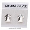 Earring card, flocked plastic, grey, 1x1-inch square with "STERLING SILVER." Sold per pkg of 100. image number 1