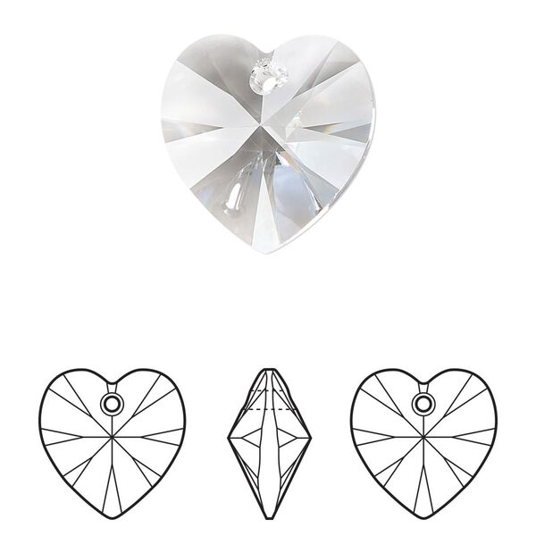 Drop 72pk crystal, Swarovski® 18mm pendant heart 6228 image number 0