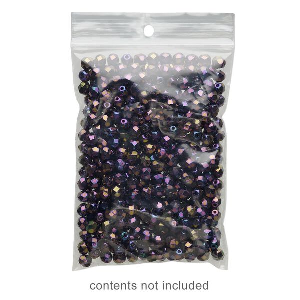 Bag, Tite-Lip™, plastic, clear, 3x4-inch top zip with hole. Sold per pkg of 100. image number 0