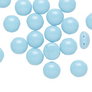 Bead, Preciosa Candy™, Czech pressed glass, opaque baby blue, 8mm candy with (2) 0.8-0.9mm holes. Sold per pkg of 20.