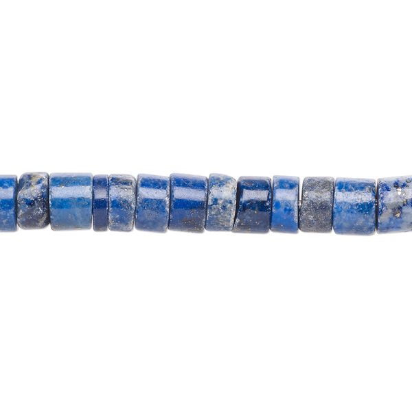 Bead, lapis lazuli (natural), 6x2mm-6x5mm heishi with 0.6-1mm hole, C+ grade, Mohs hardness 5 to 6. Sold per 15-inch strand. image number 0