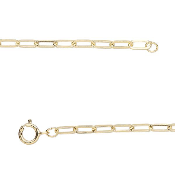 Chain, 14Kt gold-filled, 2.6mm long cable, 16 inches with springring clasp. Sold individually. image number 0