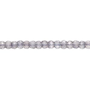 Quartz crystal 1pkg1, hand-cut faceted rondelle bead 13 inch 3x2mm-4x3mm